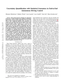 Uncertainty Quantification with Statistical Guarantees in End-to-End
  Autonomous Driving Control