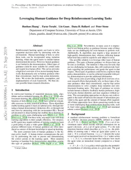 Leveraging Human Guidance for Deep Reinforcement Learning Tasks