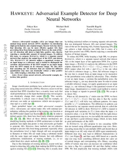 HAWKEYE: Adversarial Example Detector for Deep Neural Networks