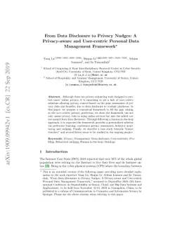 From Data Disclosure to Privacy Nudges: A Privacy-aware and User-centric
  Personal Data Management Framework