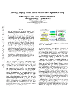 Adapting Language Models for Non-Parallel Author-Stylized Rewriting
