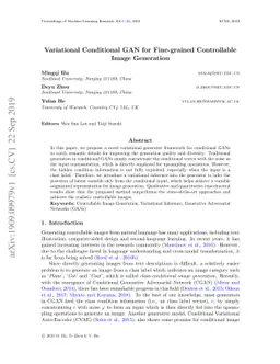 Variational Conditional GAN for Fine-grained Controllable Image
  Generation