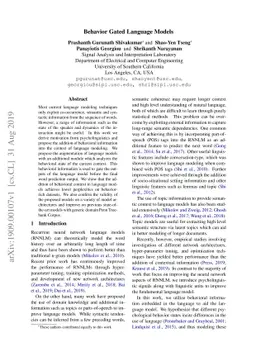 Behavior Gated Language Models