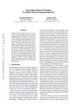 Knowledge Enhanced Attention for Robust Natural Language Inference