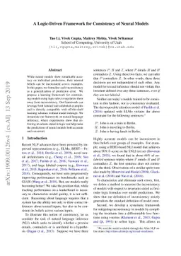 A Logic-Driven Framework for Consistency of Neural Models