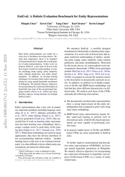 EntEval: A Holistic Evaluation Benchmark for Entity Representations