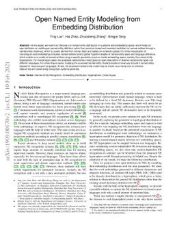 Open Named Entity Modeling from Embedding Distribution
