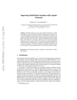 Improving Multi-Head Attention with Capsule Networks
