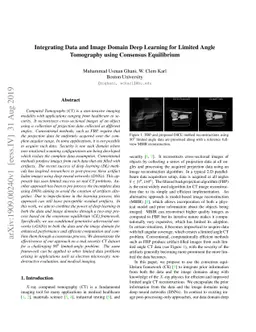 Integrating Data and Image Domain Deep Learning for Limited Angle
  Tomography using Consensus Equilibrium
