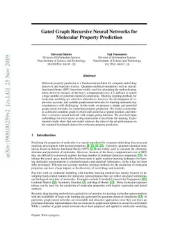 Gated Graph Recursive Neural Networks for Molecular Property Prediction