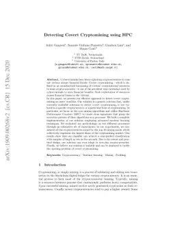 Detecting Covert Cryptomining using HPC