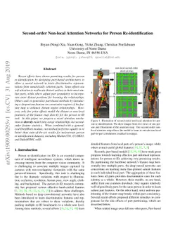 Second-order Non-local Attention Networks for Person Re-identification