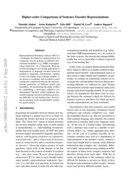Higher-order Comparisons of Sentence Encoder Representations
