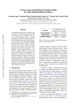 A Novel Aspect-Guided Deep Transition Model for Aspect Based Sentiment
  Analysis
