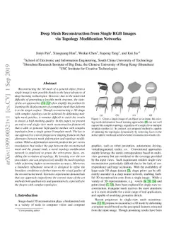 Deep Mesh Reconstruction from Single RGB Images via Topology
  Modification Networks
