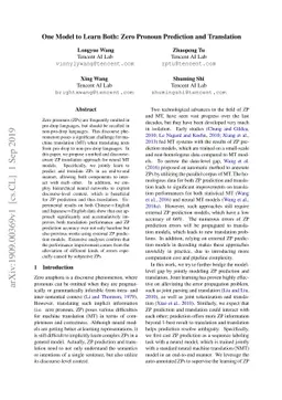 One Model to Learn Both: Zero Pronoun Prediction and Translation
