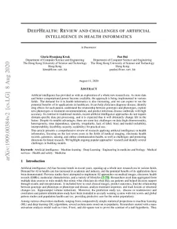 DeepHealth: Review and challenges of artificial intelligence in health
  informatics