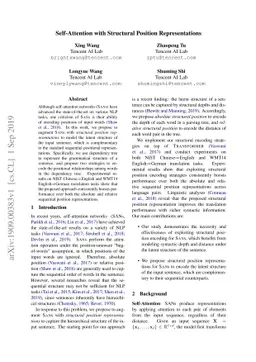 Self-Attention with Structural Position Representations