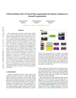 Self-Ensembling with GAN-based Data Augmentation for Domain Adaptation
  in Semantic Segmentation