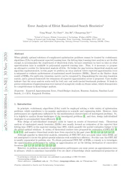 Error Analysis of Elitist Randomized Search Heuristics