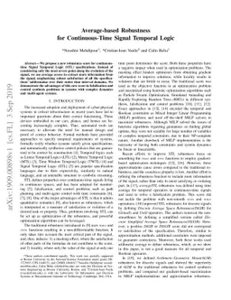 Average-based Robustness for Continuous-Time Signal Temporal Logic