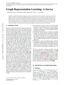 Graph Representation Learning: A Survey