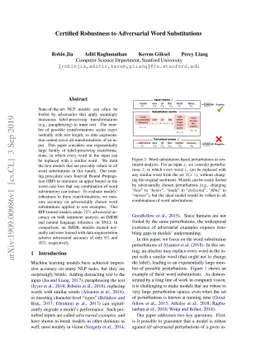 Certified Robustness to Adversarial Word Substitutions