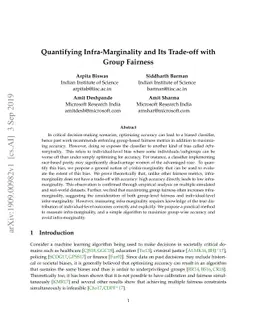 Quantifying Infra-Marginality and Its Trade-off with Group Fairness