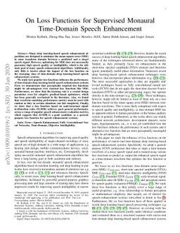 On Loss Functions for Supervised Monaural Time-Domain Speech Enhancement