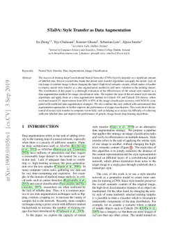 STaDA: Style Transfer as Data Augmentation