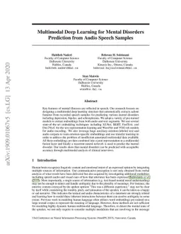 Multimodal Deep Learning for Mental Disorders Prediction from Audio
  Speech Samples