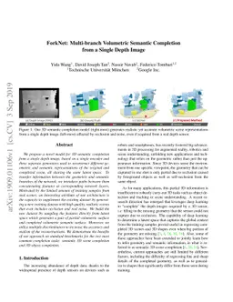 ForkNet: Multi-branch Volumetric Semantic Completion from a Single Depth
  Image