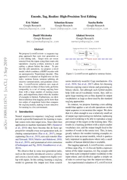 Encode, Tag, Realize: High-Precision Text Editing