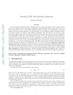 Starting CLuP with polytope relaxation