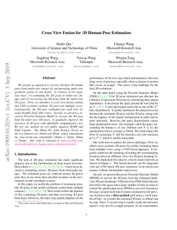Cross View Fusion for 3D Human Pose Estimation