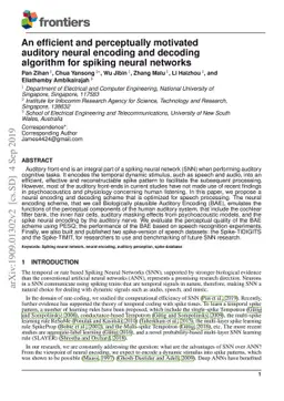 An efficient and perceptually motivated auditory neural encoding and
  decoding algorithm for spiking neural networks