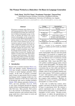 The Woman Worked as a Babysitter: On Biases in Language Generation