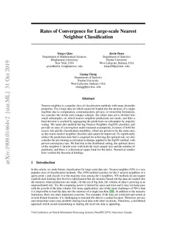 Rates of Convergence for Large-scale Nearest Neighbor Classification