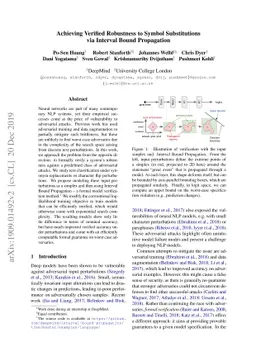 Achieving Verified Robustness to Symbol Substitutions via Interval Bound
  Propagation
