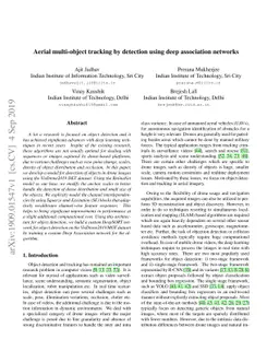 Aerial multi-object tracking by detection using deep association
  networks