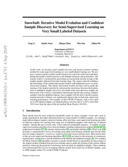 Snowball: Iterative Model Evolution and Confident Sample Discovery for
  Semi-Supervised Learning on Very Small Labeled Datasets