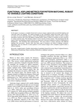 Functional Asplund metrics for pattern matching, robust to variable
  lighting conditions