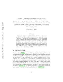 Metric Learning from Imbalanced Data
