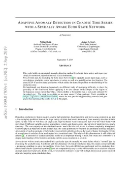 Adaptive Anomaly Detection in Chaotic Time Series with a Spatially Aware
  Echo State Network
