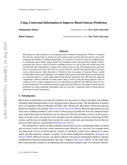 Using Contextual Information to Improve Blood Glucose Prediction