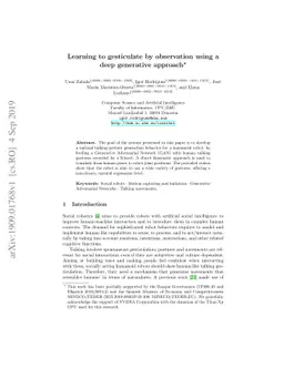 Learning to gesticulate by observation using a deep generative approach