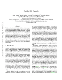 Certified Side Channels