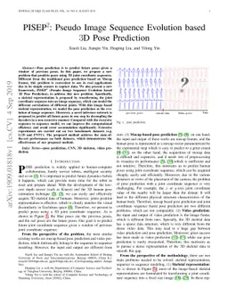 PISEP^2: Pseudo Image Sequence Evolution based 3D Pose Prediction