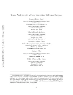 Tensor Analysis with n-Mode Generalized Difference Subspace