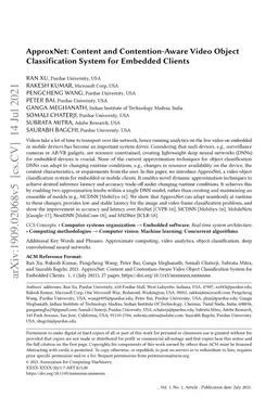 ApproxNet: Content and Contention-Aware Video Analytics System for
  Embedded Clients